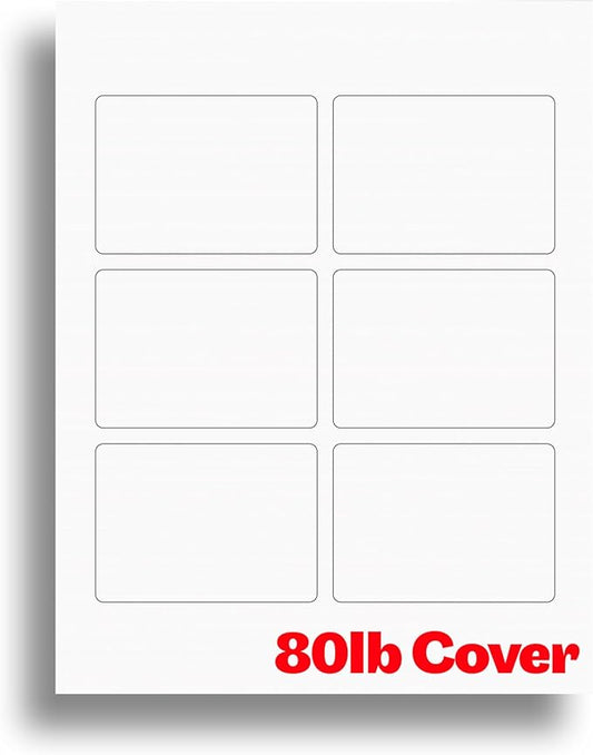 Linen Textured Printable Playing Card Paper - Blank Playing Cards for Inkjet & Laser Printers - Heavyweight 80lb Cover Linen Cardstock - 10 Sheets / 60 Blank Playing Cards