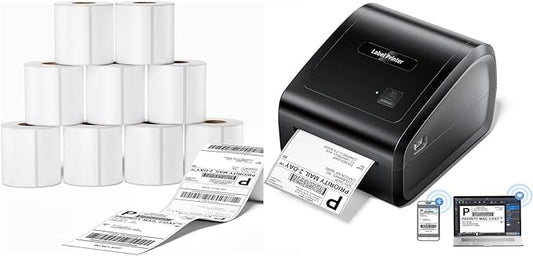 D550 Pro Wireless Thermal Labels Printers&2500Pcs Shipping Address Labels,Bluetooth Thermal Label Printer for Small Business,Office, Home,Support Bluetooth/Ethernet/USB
