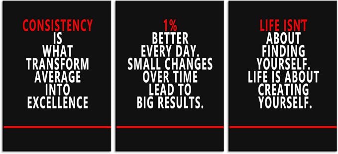 Inspirational Poster Entrepreneur Quote Motivational 3 Pieces Wall Art Canvas Prints Artwork for Living Room Office Modern Home Decor Painting Pictures Stretched and Framed Ready to Hang[60''Wx 28''H]