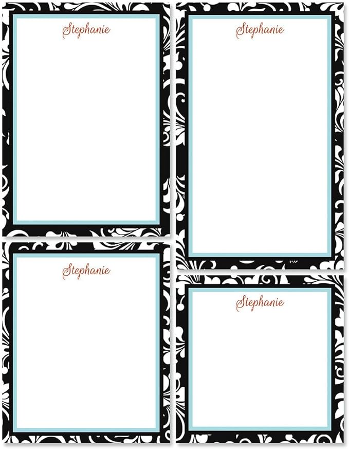 Current Personalized Opulent Notepad Set - Set of 4, 100-sheet pads, Add Your Name, Largest pad 4-1/4" x 6-3/4", Personalized Stationery, Graduation Gift