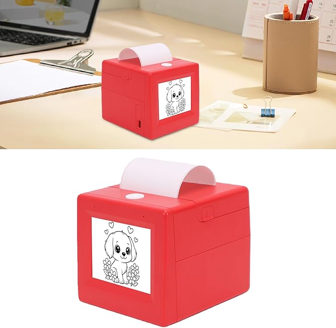 Fafeicy AI Voice Sticker Printer with 2.8 Inch Display, Inkless Portable Thermal Sticker Maker Mini Label Printer for Home School Office