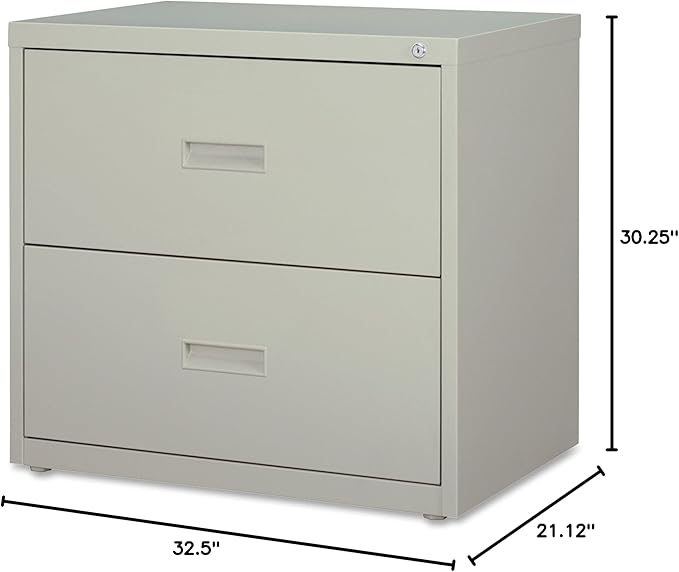 Lorell 2-Drawer Lateral File, 30 by 18-5/8 by 28-1/8-Inch, Light Gray