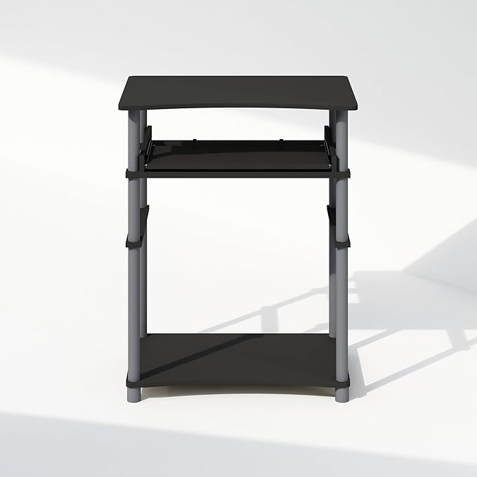 Furinno Home Desk, 23.6" Wide Gaming Desk with Keyboard Tray, Computer Desk, Office Writing Desk for Home Office, Bedroom, Black