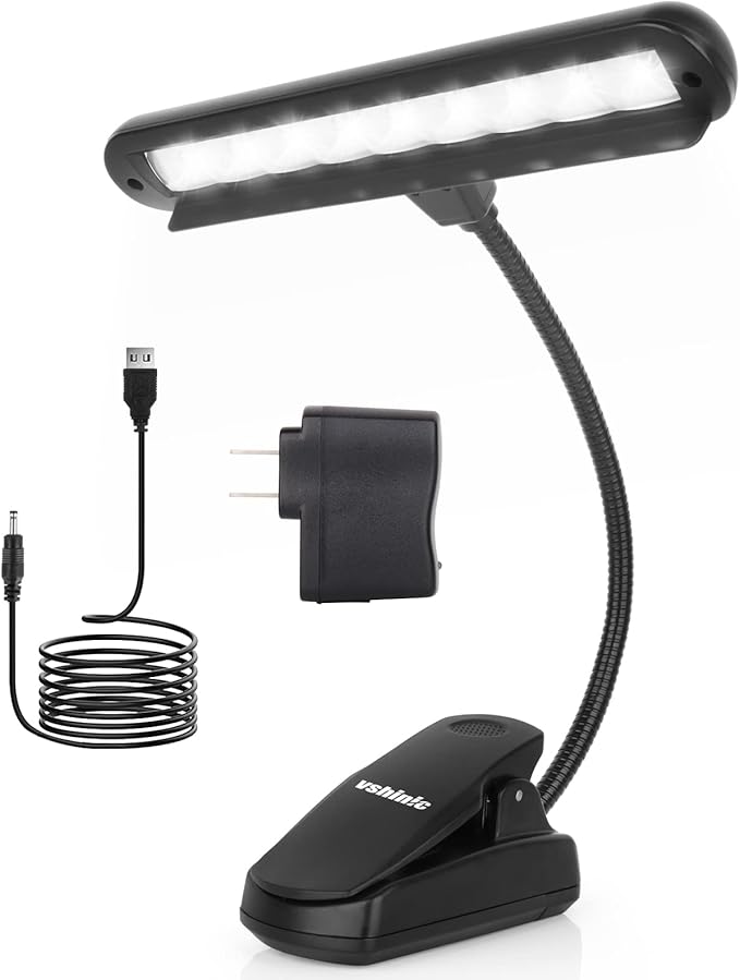 Music Stand Light,Clip On Piano Lights 9 LED Orchestra Light Book Lamp Musician Lamp,Fully Adjustable No Flicker for Piano, Orchestra,Book Reading, Mixing Table, DJ, Craft Work