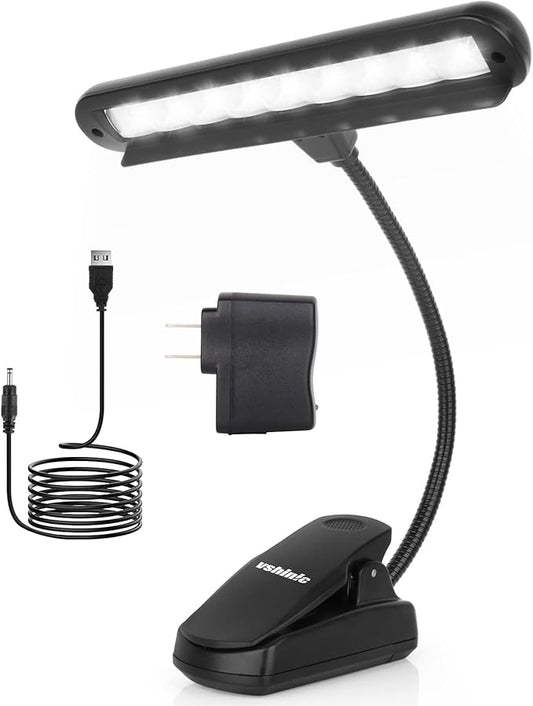 Music Stand Light,Clip On Piano Lights 9 LED Orchestra Light Book Lamp Musician Lamp,Fully Adjustable No Flicker for Piano, Orchestra,Book Reading, Mixing Table, DJ, Craft Work