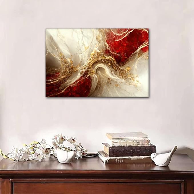 Canvas Wall Decor for Men Abstract Design Art Poster Artwork Modern Digital Art Marbling Texture Picture 1 Panel Home Decor for Living Room Bedroom Wall Decor Stretched Ready to Hang 36x24 in