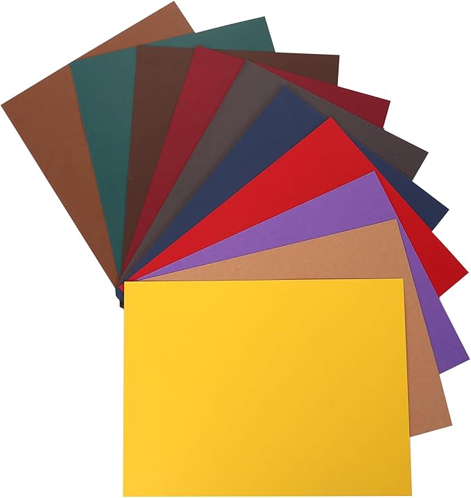 100 Sheets Cardstock 10 Dark Color, 8.5" x 11", 92 LB/250 GSM for Card Making, Craft, Party Decors, Kids School Supplies