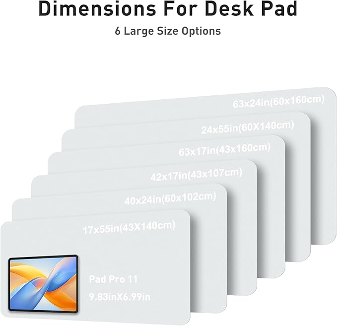 Aothia Faux Leather Desk Mat - Large Mouse Pad, Non-Slip PU Leather Blotter, Waterproof Writing Surface for Office and Home (Barely Grey, 40" x 24")