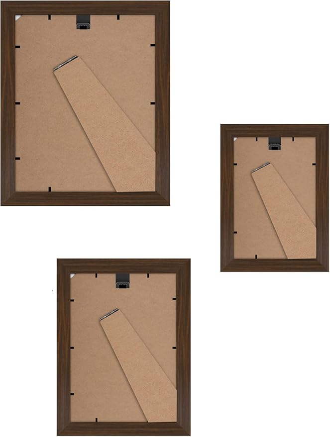 Americanflat Set of 10 Picture Frames with Shatter-Resistant Glass - Gallery Wall Frame Set with Two 8x10, Four 5x7 and Four 4x6 Frames - Signature Collection - Walnut