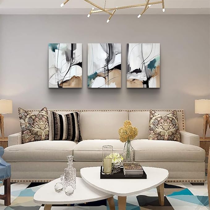 DZRWUBHS Canvas Wall Art For Living Room Wall Decor For Bedroom Modern Family Canvas Art Office Decor Abstract Wall Paintings Pictures Artwork Ready To Hang Room Home Decorations 12" X 16" 3 Piece