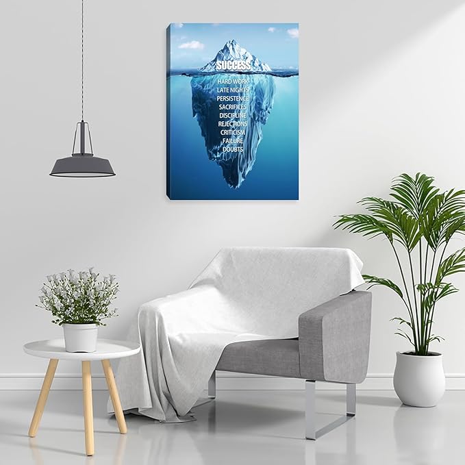 Motivational Wall Decor Inspirational Poster Canvas Wall Decor Art Inspiring Ofiice Decor Home Wall Decoration Pictures for Bedroom Living Room Wall Paintings Framed Art work 12"x16"