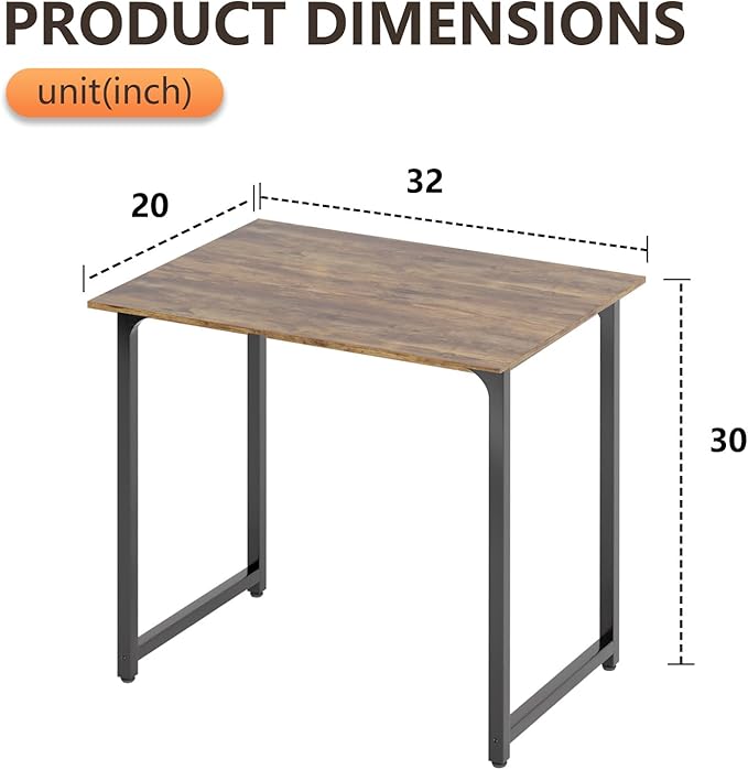 BestOffice Computer Desk,Home Office Desk, Modern Simple Style for Home Office Study Writing (Brown, 32 Inch,2 Pack)