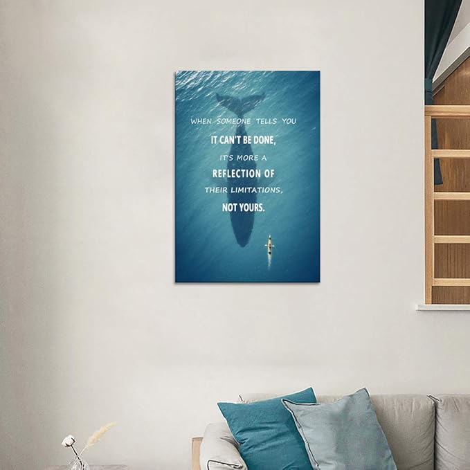 Yatsen Bridge Inspirational Wall Art Creative Ocean Challenge Limitation Canvas Painting Modern Success Inspiration Motivation Motto Quote Posters Prints Artwork Home Offce Decor Framed (24x36 in)