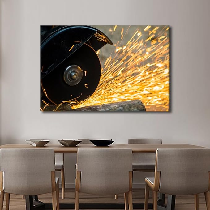TUMOVO Tools Technology Pictures for Living Room Wall Decor 1 Panel Large Wall Art Office Posters and Prints Family Wall Decor Canvas Frame Artwork Wall Hanging Home Decoration Gift, 24" x36"