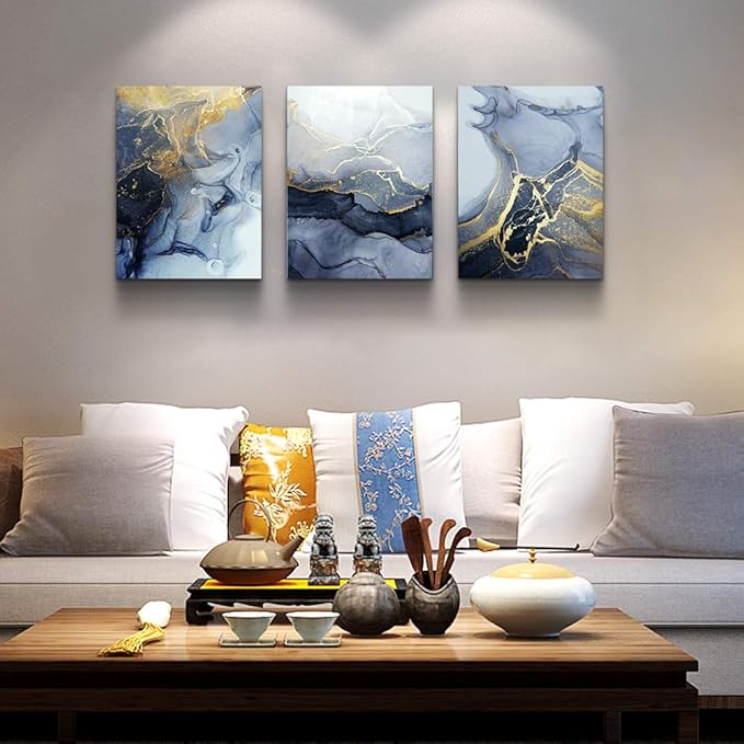 Abstract Wall Decor for Living Room Bedroom Wall Art, Ink painting Wall Artworks Hang Pictures for Office Decoration, 12x16inch/Piece, 3 Panels Home Posters