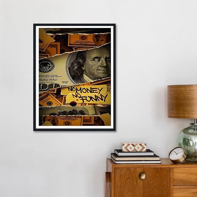 Inspirational Entrepreneur Quotes Wall Art No Money No Funny Posters Motivational Canvas Print Artwork Wall Decor for Office Living Room Decor Ready to Hang 12X16inch