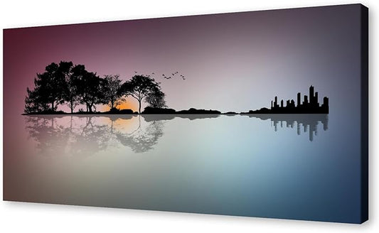 DZL Art A72698 Guitar Wall Art Canvas prints for bedroom living room bathroom Wall Decor kitchen artwork Guitar Island Canvas Prints Man Cave Music Lover Gift