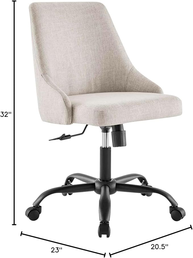 Modway EEI-4371-BLK-BEI Designate Swivel Upholstered Office Chair, Black Beige