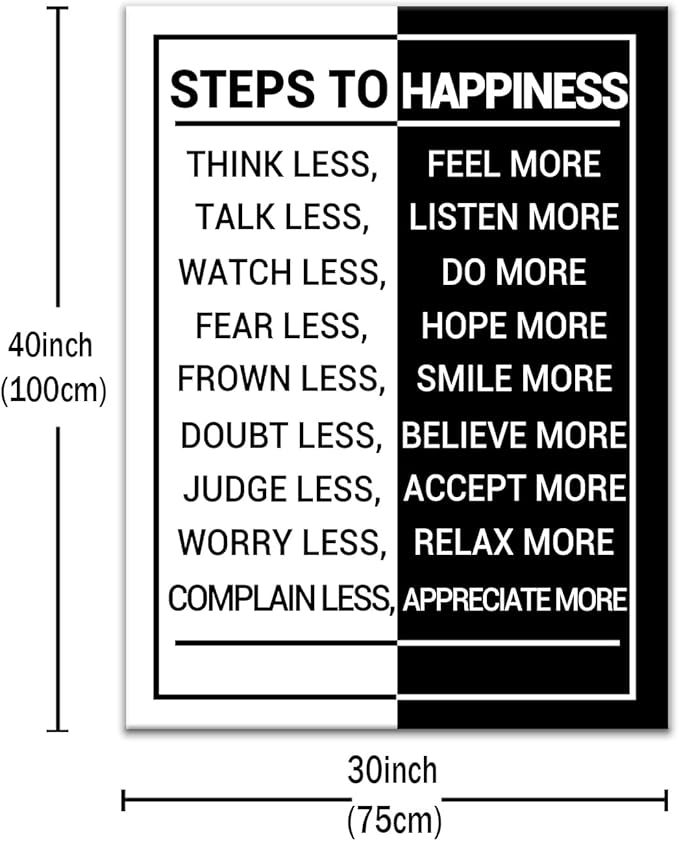 Inspirational Canvas Wall Art Picture Painting Motivational Poster Print Artwork Positive Theme Wall Decor for Modern Home Living Room Office Workplace Artwork Stretched and Framed [30''Wx 40''H]