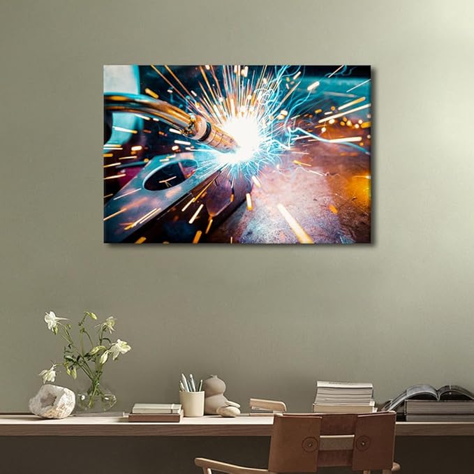 Welding Pictures for Bedroom Wall Decor Canvas Painting Wall Art 1 Piece Wall Art Modern Artwork for Walls Framed Art Wall Decor Family Wall Decor Canvas Art Posters & Prints, 16" x24"