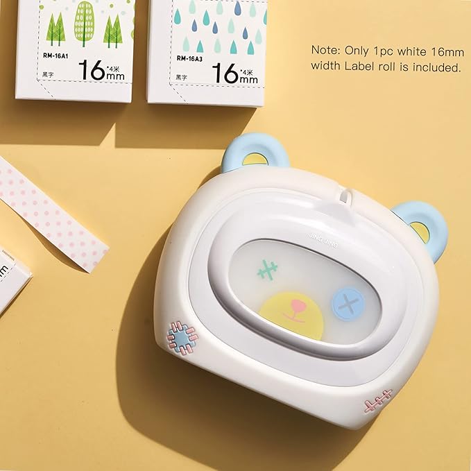 Label Maker,Portable T7 Label Maker BT Thermal Label Printer Sticker with 1 Roll White Label Paper Auto Cutting Compatible with iOS Android for Home Office School Store