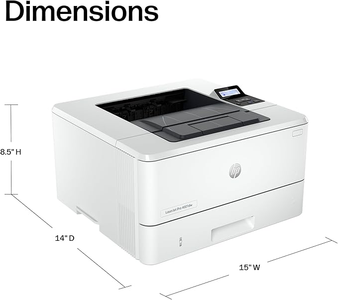 HP LaserJet Pro 4001dw Wireless Black & White Printer, Best-for-Office (2Z601F)