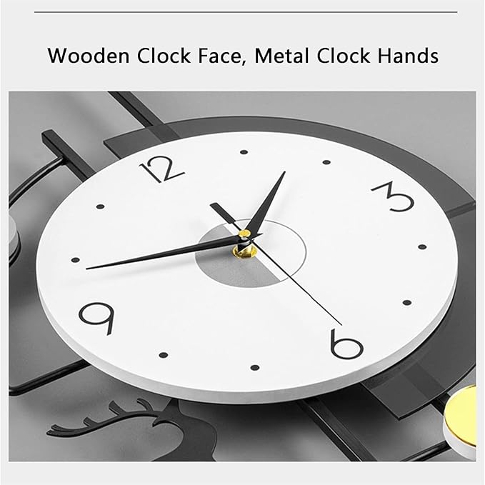Wall Clock Modern,Large Metal Wall Clock, Non Ticking Quartz Clock for Living Room Bedroom Office Kitchen for Home Décor Clock (One Color 42 * 75cm)