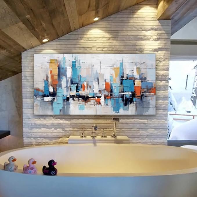 Lapremoly Abstract Canvas Wall Art For Living Room Large Wall Decor For Office Bedroom Decorations Urban Architectural Pictures Abstract Wall Paintings Prints Artworks Modern Home Decor 30"X60"