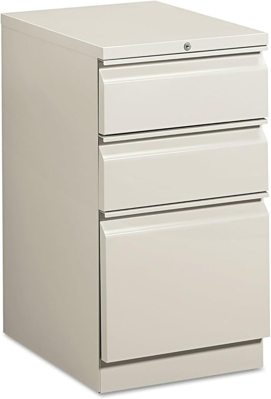 HON 33720RQ Efficiencies Mobile Pedestal File w/One File/Two Box Drwrs, 19-7/8d, Lt Gray