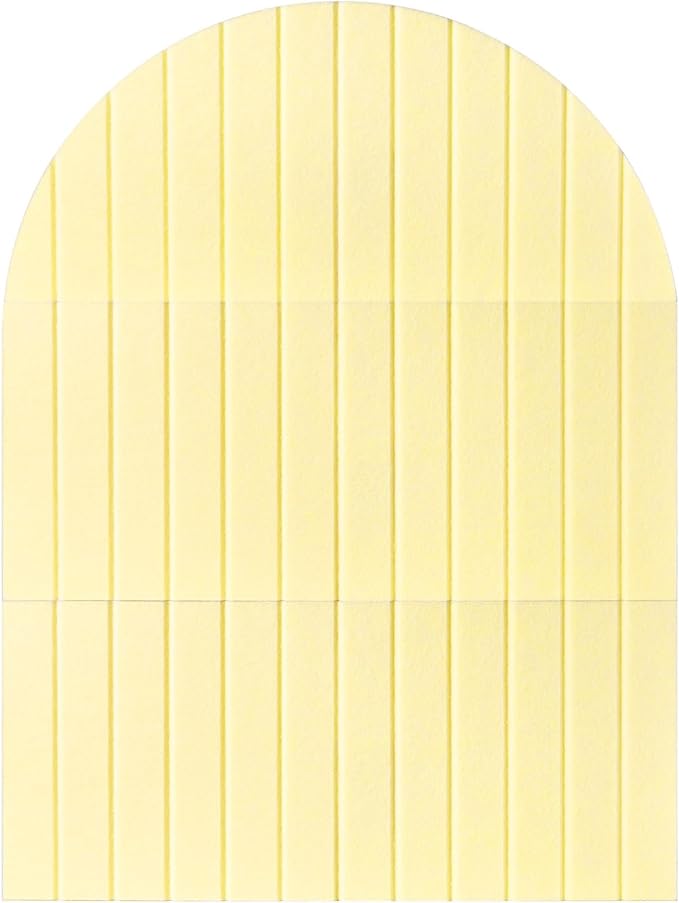 Arched Felt Bulletin Board, 31.5"x24" - Modern Fabric Pin Board for Office & Home Wall, Upgraded Adhesive, Damage-Free Installation, Reusable Wall Organizer for Notes, Photos Reminders (Yellow)