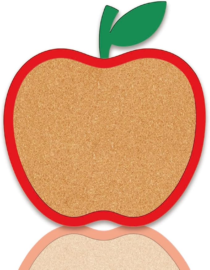 CRASPIRE Apple Pin Cork Board Framed Bulletin Display Badge Vintage Wooden Decorative Corkboard 8.85x9.84 Wall Mounted Memory Memo Brooch Lapel Holder Storage for Home Office School Classroom Wedding