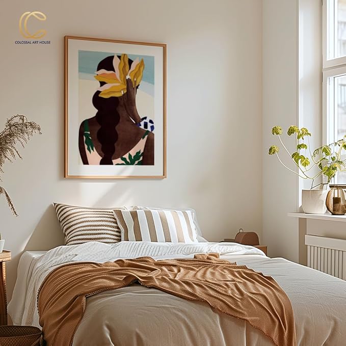 Colossal Art House Modern Art Framed Poster for Home & Office Wall Decoration - Portrait, Wall Display (Brown, 12x16 Inch Frame with Art Print)