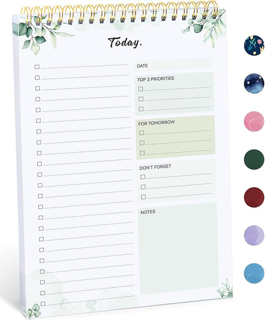 Taja To Do List Notepad - To Do List Notebook for Work with 52 Sheets, 9.8" x 6.5", Undated Daily Planner Perfect for Daily Tasks and Goal Setting, Notepad Suitable for Office, Home & School - Nature