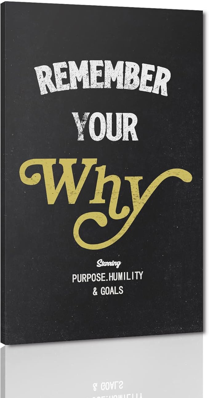 Yatsen Bridge Remember Your Why-Inspirational Office Quotes Wall Art Purpose Humility & Goals Verbs Artwork Easy to Hang-28x44 inches