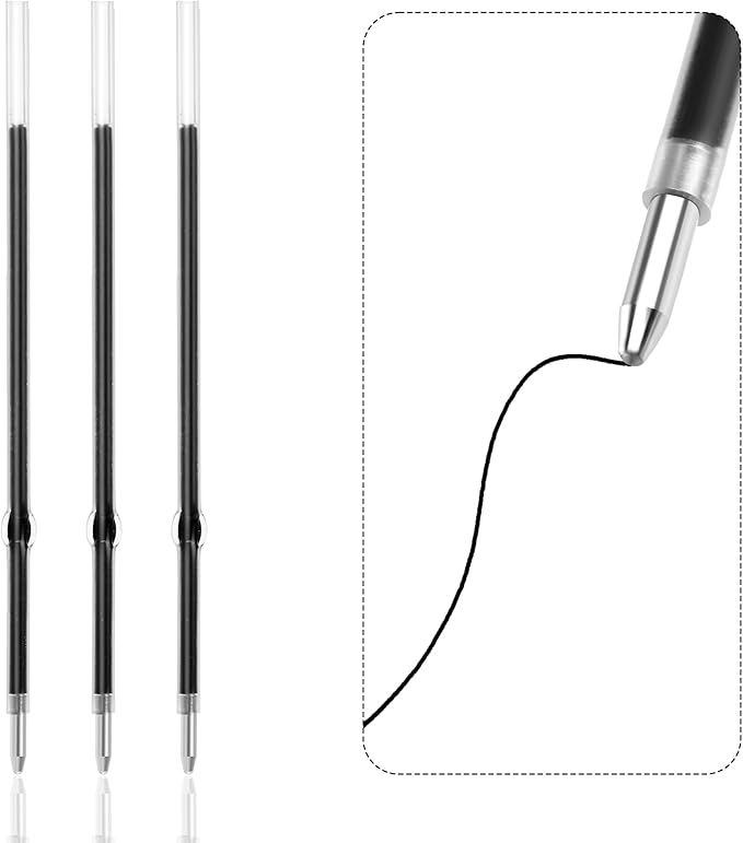 jiebor 100Pcs Black Ballpoint Pen Ink Refills for Click Pens 4.21inch Office Supplies 0.7mm