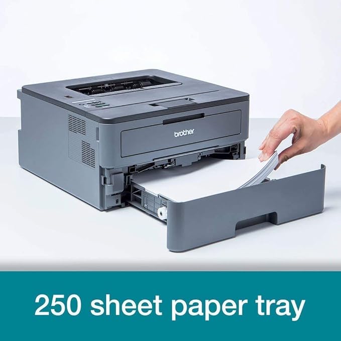 Brother HL-L2300 Monochrome Laser Printer with Duplex Printing for Business Office Home - up to 2400 x 600 Resolution - 27 ppm Print Speed, Hi-Speed USB 2.0, 250-sheet Capacity, BROAGE Printer Cable