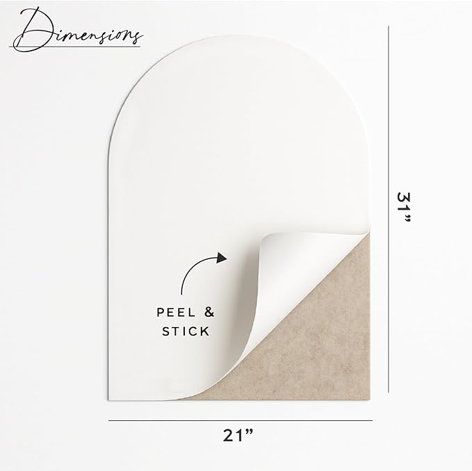 Orelle Fluted Arch Felt Bulletin Board | Foldable Peel and Stick Felt Board for Wall | Aesthetic Arch Pin Boards for Walls, Office, Vision Board, Kids Art Display | 23 x 31”| Beige