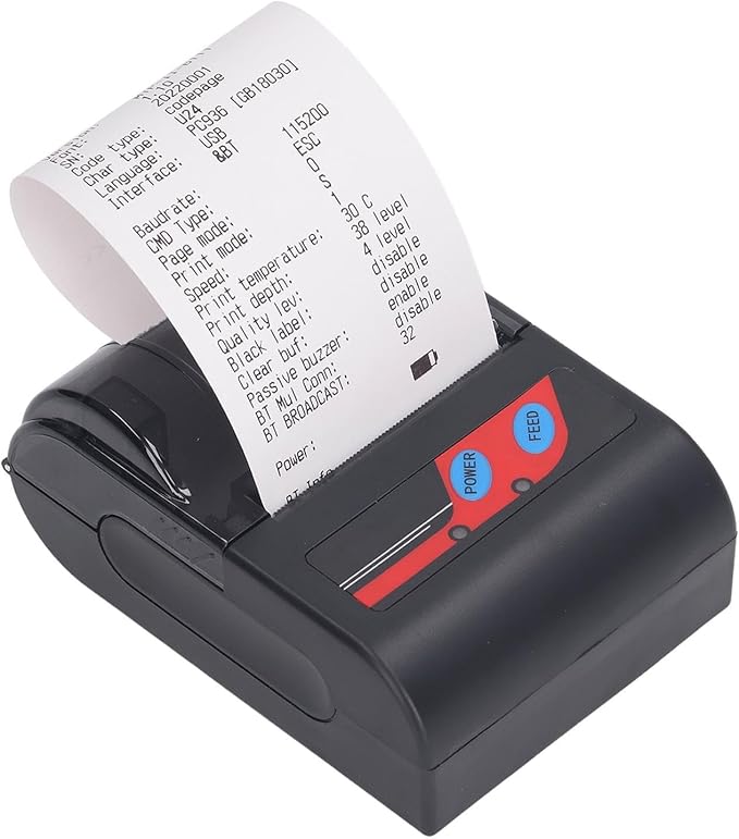 Hilitand Portable Handheld Thermal Receipt Printer 80mm Second Printing Speed with 203dpi Resolution Shipping Label Printer