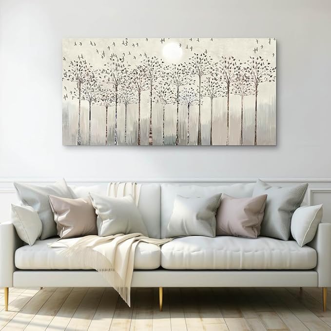 Wapluam Large Canvas Wall Art For Living Room, Office, Bedroom - Framed Wall Decorations - Abstract Scenery - Boho Room Home Decor - 24x48 in