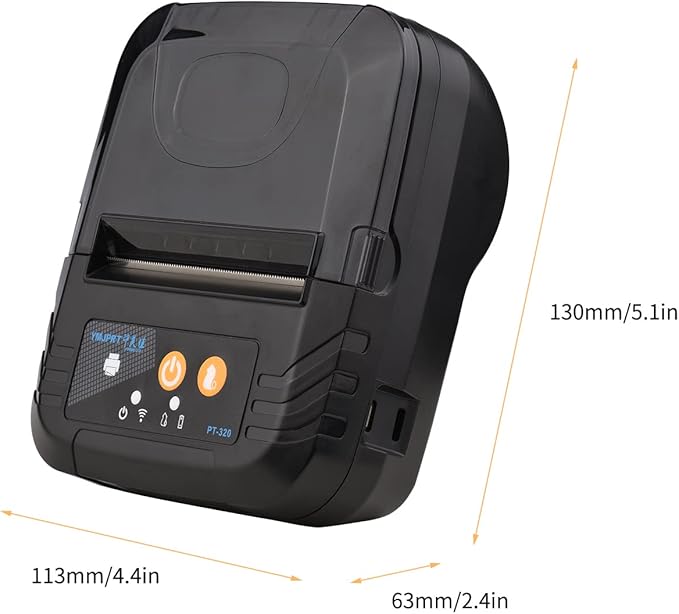 Mini Portable Receipt Thermal Printer 80mm Receipt Printer USB+Wireless BT Connection for Office/Market Compatible with Windows/Android/iOS