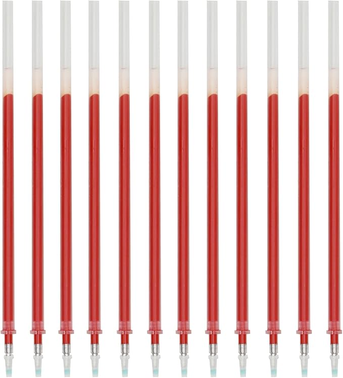 Maydahui 50 Pcs Red Gel Pen Refills with 5 mm Aperture 5.12 inch/13 cm Smooth Writing Pen Refills 0.7 mm Replacement Gel Ink Refills for Gel Rollerball Pens School Office Supplies(Red)