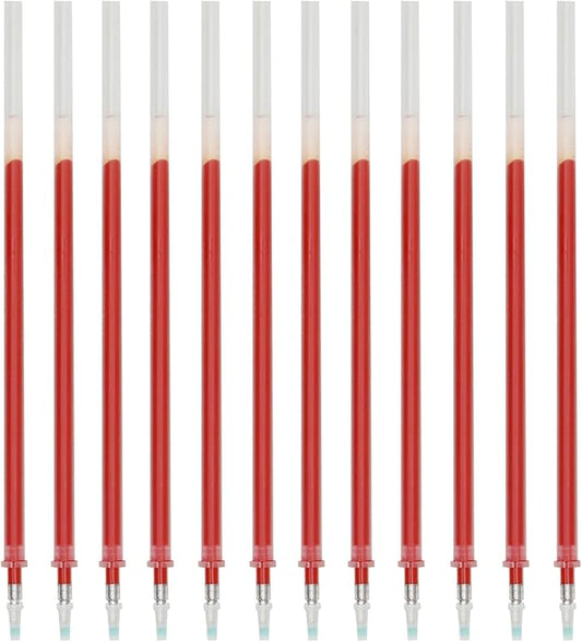 Maydahui 50 Pcs Red Gel Pen Refills with 5 mm Aperture 5.12 inch/13 cm Smooth Writing Pen Refills 0.7 mm Replacement Gel Ink Refills for Gel Rollerball Pens School Office Supplies(Red)