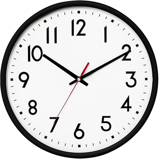 HZDHCLH Wall Clock Black,Silent Wall Clocks Battery Operated 12 Inch Modern Non Ticking Analog Clock Decorative for Kitchen Bedroom Living Room Office Classroom