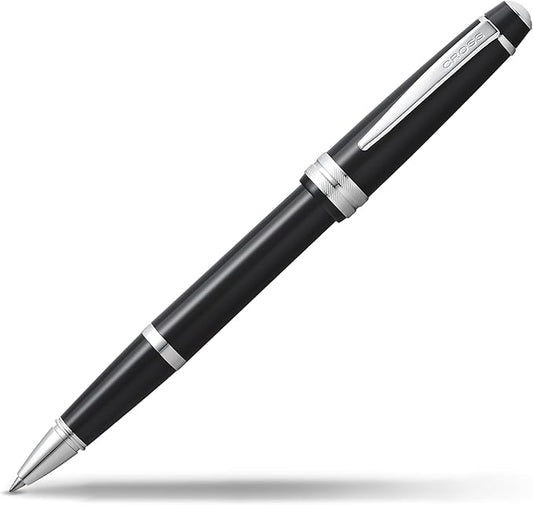 Cross Bailey Light Glossy Black Resin Rollerball Pen - Professional Pen for Effortless Writing - Journaling, Note-Taking & More - Black Ink - Easy Handling - Includes Gift Box