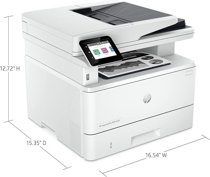 HP Laserjet Pro MFP 4101fdw Wireless Black & White All-in-One Laser Printer, Scanner, Copier, Fax, Best-for-Office (2Z619F)