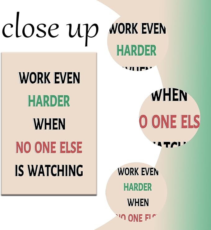 Inspirational Wooden Framed Canvas Poster Print Wall Art Work Even Hard Motivational Entrepreneur Quotes Picture Painting Artwork for Modern Home Living Room Office Ready to Hang [24''Wx36''H]