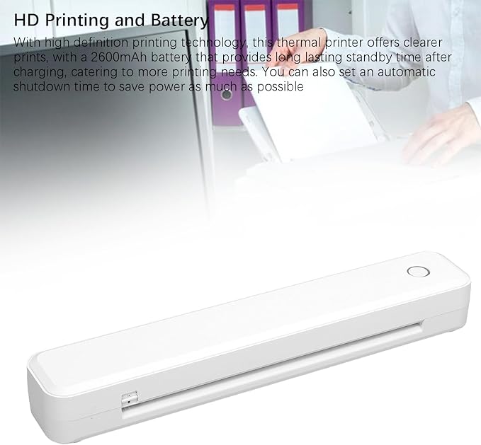Fafeicy Portable Thermal Printer Inkless Printing Machine High Resolution 203DPI Fast Printing 4 6 Seconds for Home Office School Travel 30 5 x 5 x 4 04cm