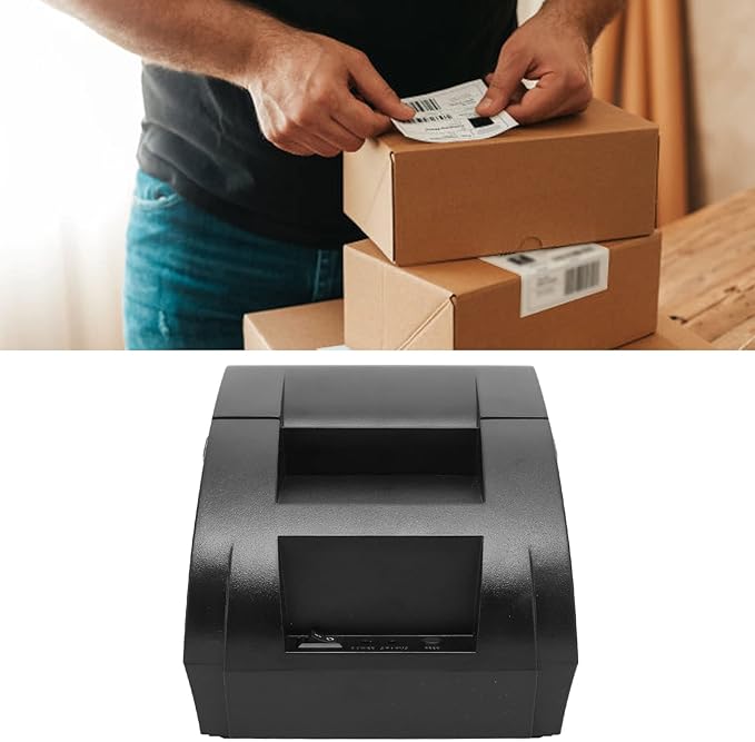 Luqeeg Bluetooth Thermal Label Printer, Shipping Label Printer with 90 mm/s High Speed, TPH Coating Black Label Print Tool, Desktop Sticker Printer for Mobile Office, Traveling, Daily Calendars(US)