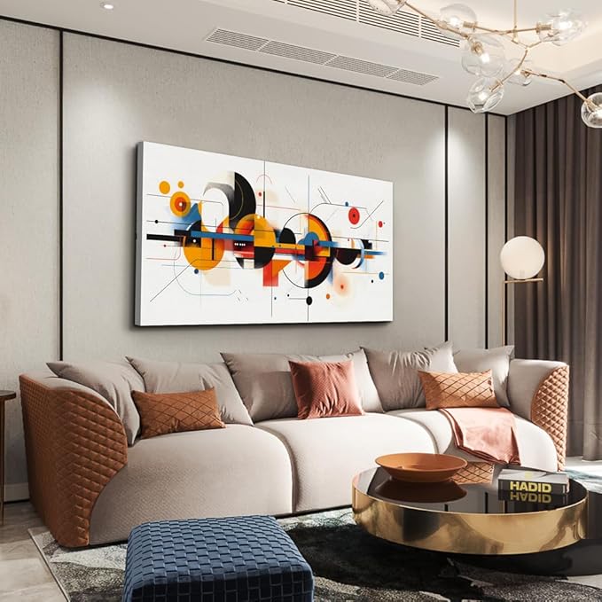 MHARTK66 Framed Wall Art for Living Room, Bright Modern Large Canvas Prints Paintings Artwork for Walls, Colorful Minimalist Abstract Pictures for Hallway Stair Bedroom Office Wall Decor 24x48 In