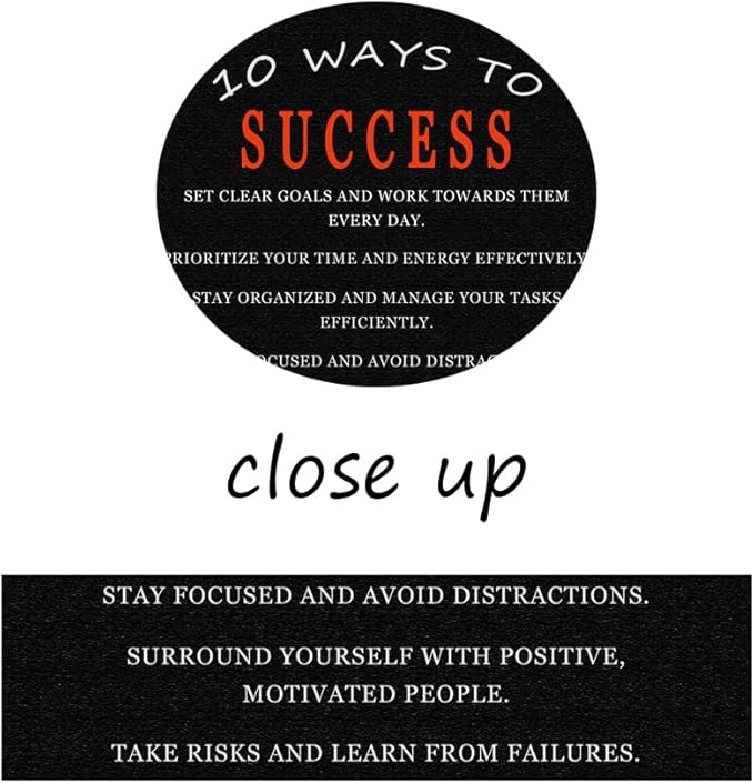 WYJDFART Inspirational Wall Art 10 Ways to Success Positive Mindset Decor Quotes Motivational Wall Decor Printed Canvas Poster for Office Home Gym Classroom Framed Ready to Hang [30" W X 40" H]